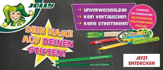 Dein Name auf deinen Stiften mit der JOLLY Personalisierung